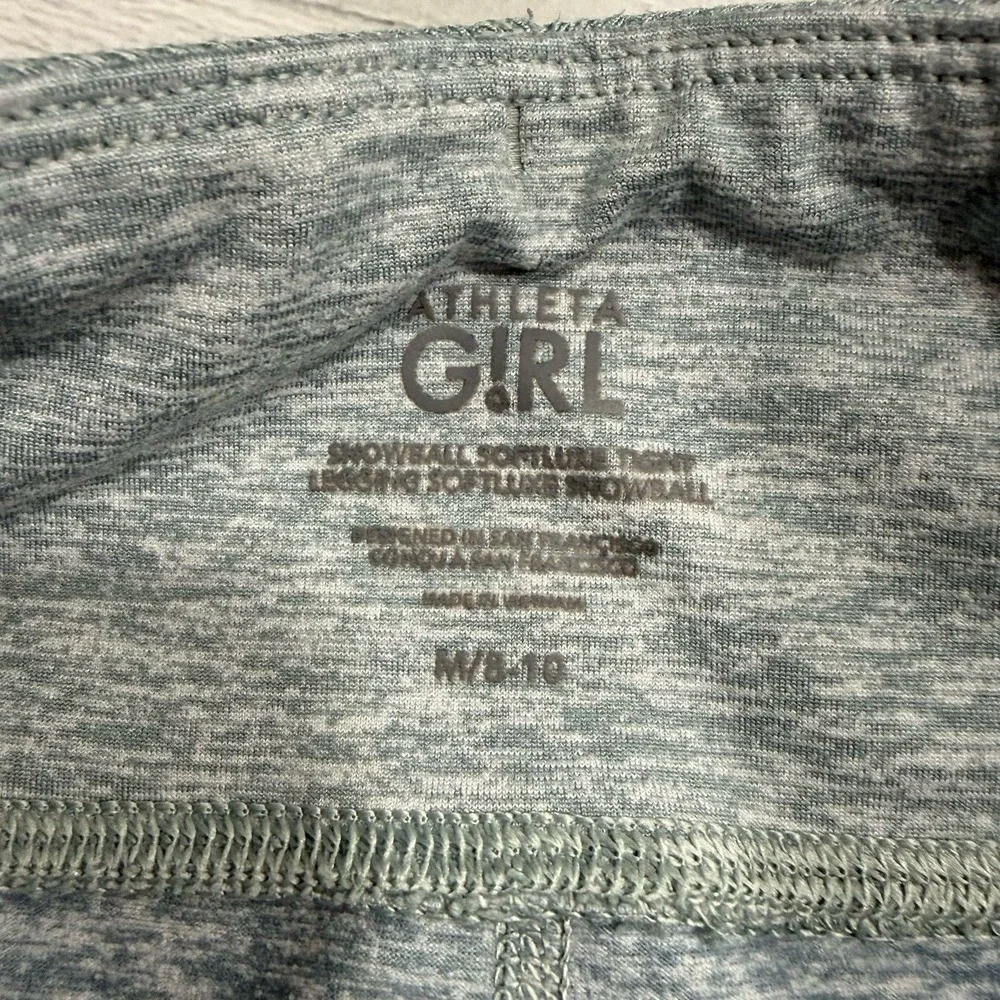 Athleta Girl Snowball SoftLuxe Leggings Heathered Green Athletic girls size 8/10